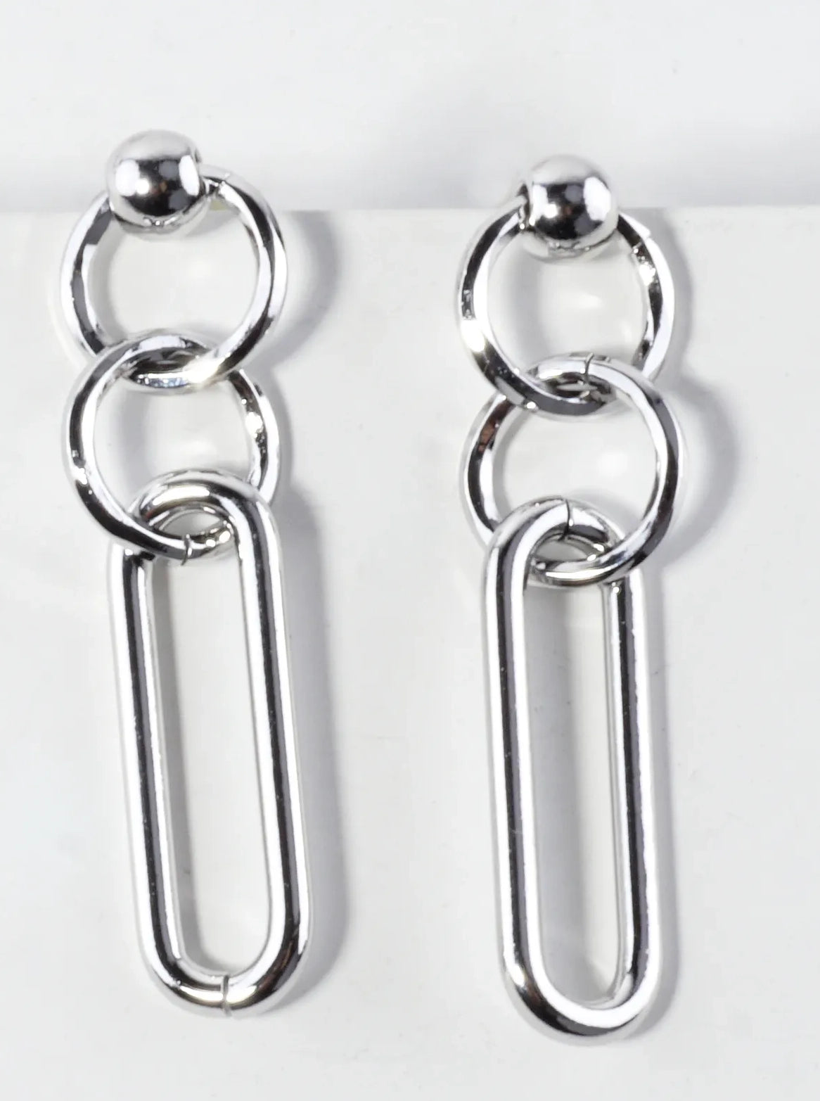Gold Plated Oval Link Chain Drop Earring