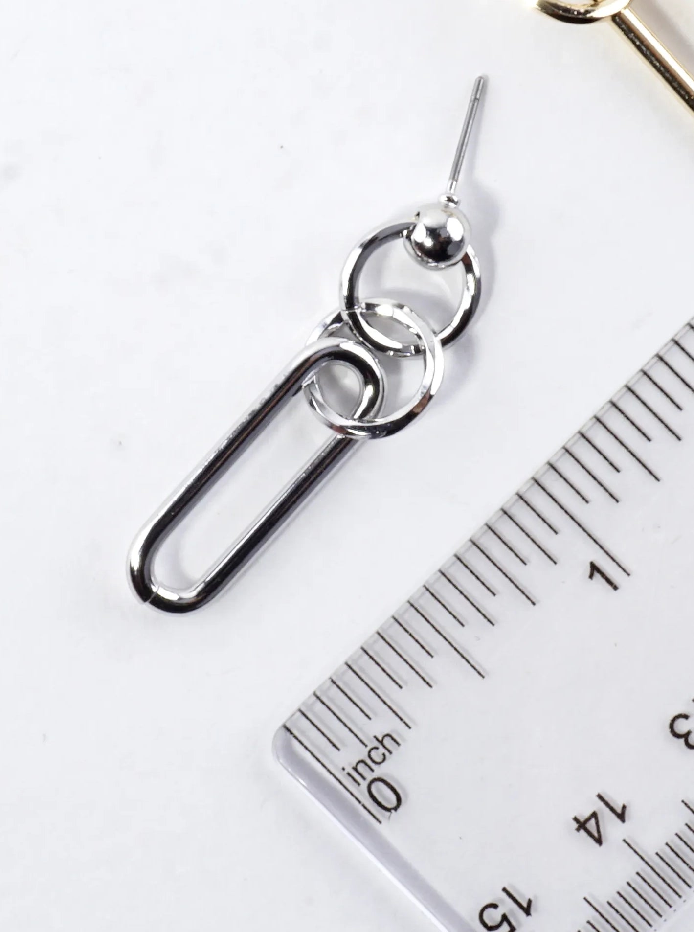 Gold Plated Oval Link Chain Drop Earring
