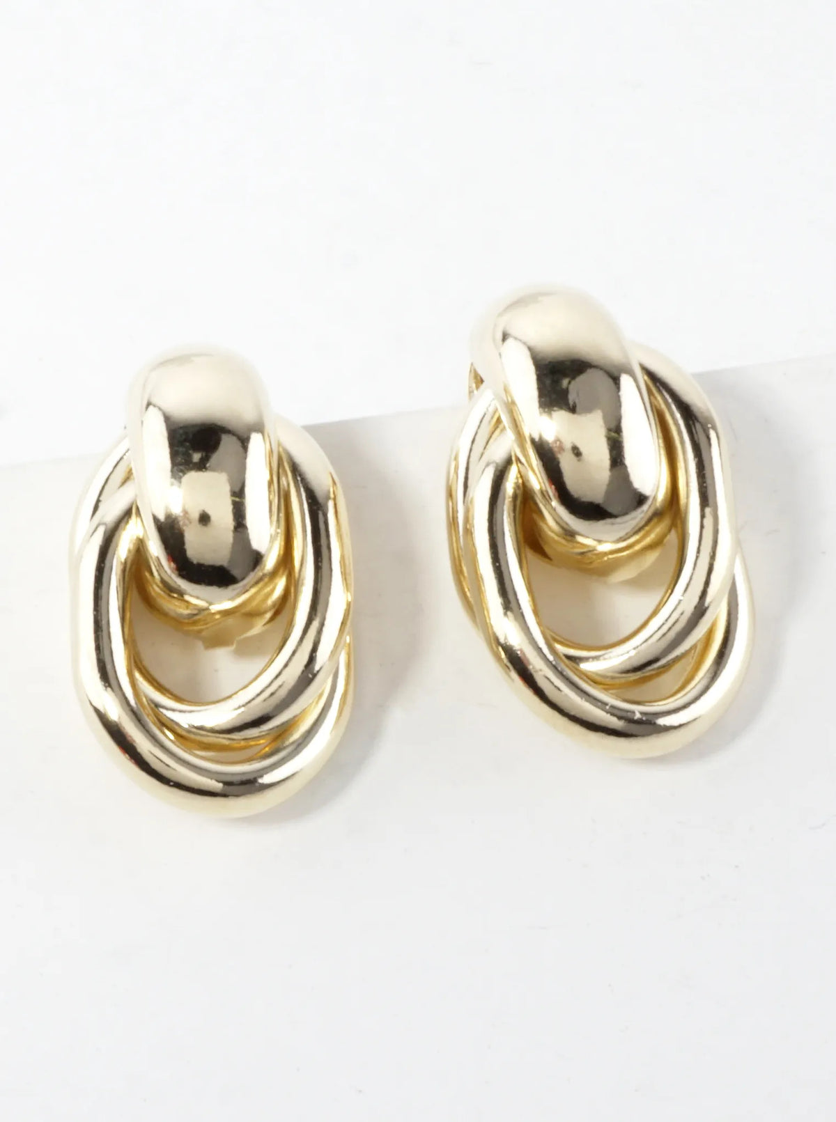 Small Brass Ring Doorknocker Earrings