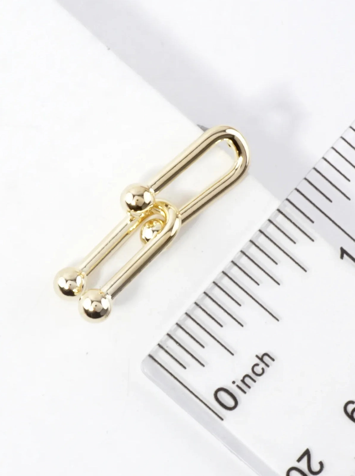 Gold Plated Horseshoe Chain Drop Earring