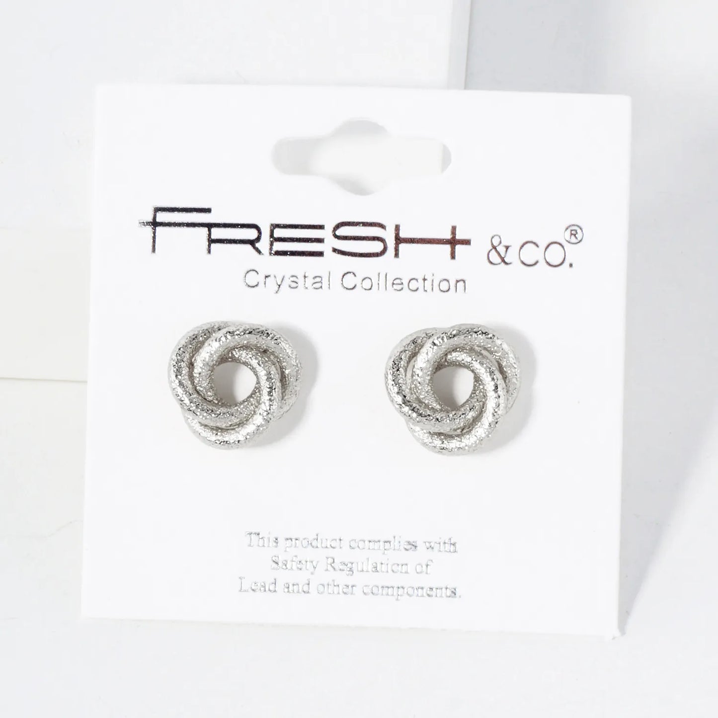 Sand-Texture 12mm Love-Knot Stud Earrings