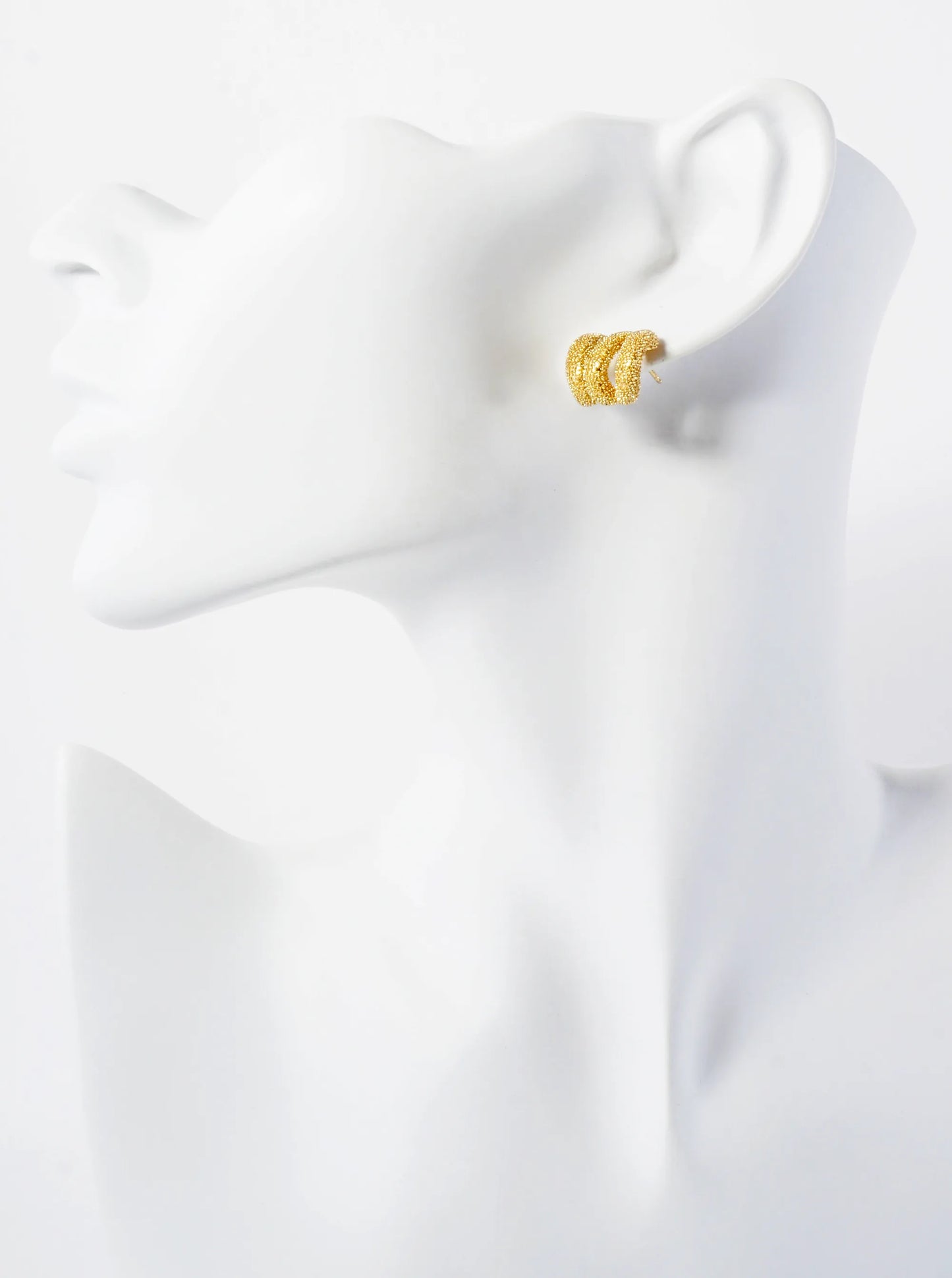 Sand-Texture 14K-Gold-Dipped Brass 12mm Claw Earrings