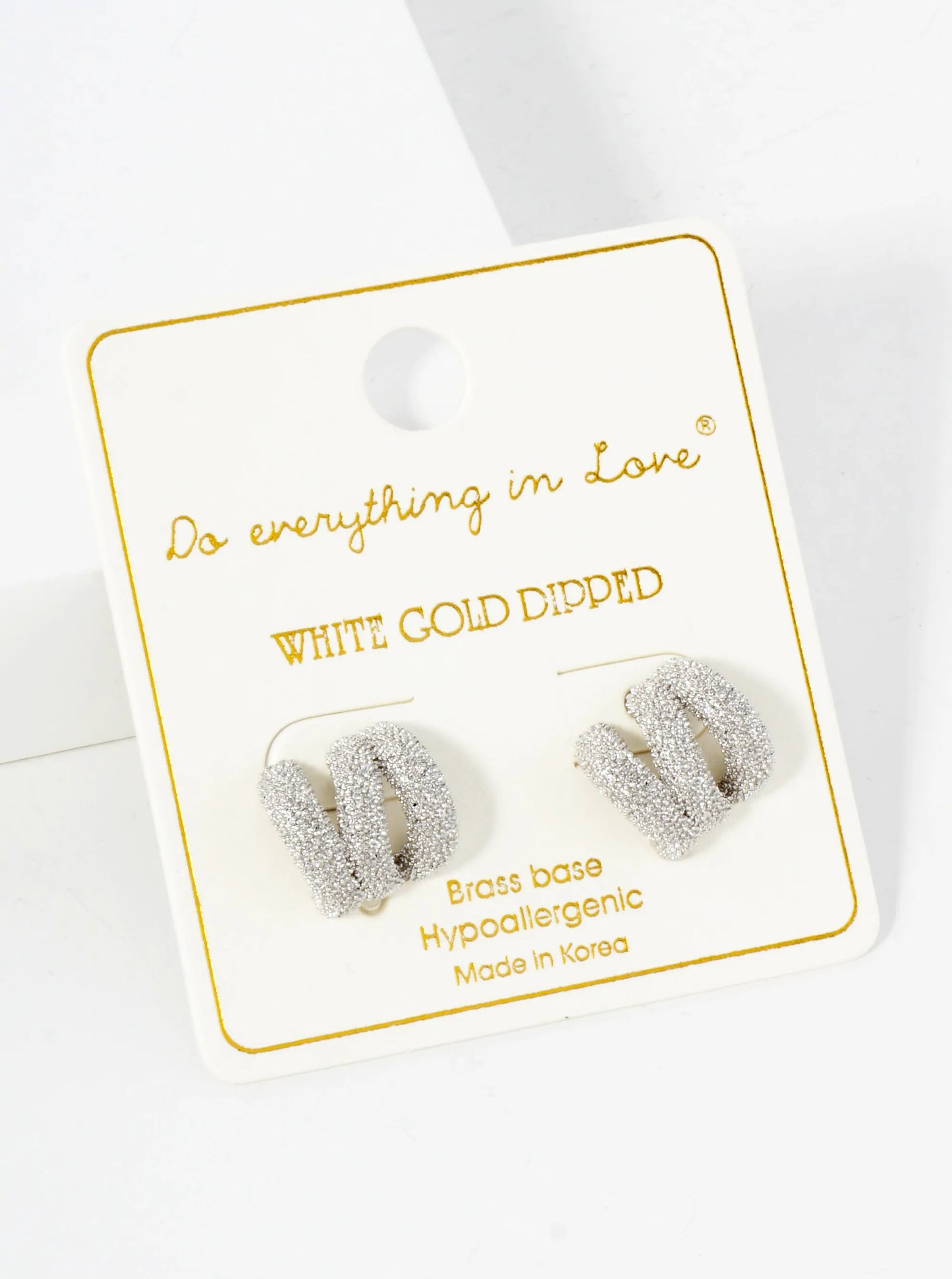 Sand-Texture 14K-Gold-Dipped Brass 12mm Claw Earrings
