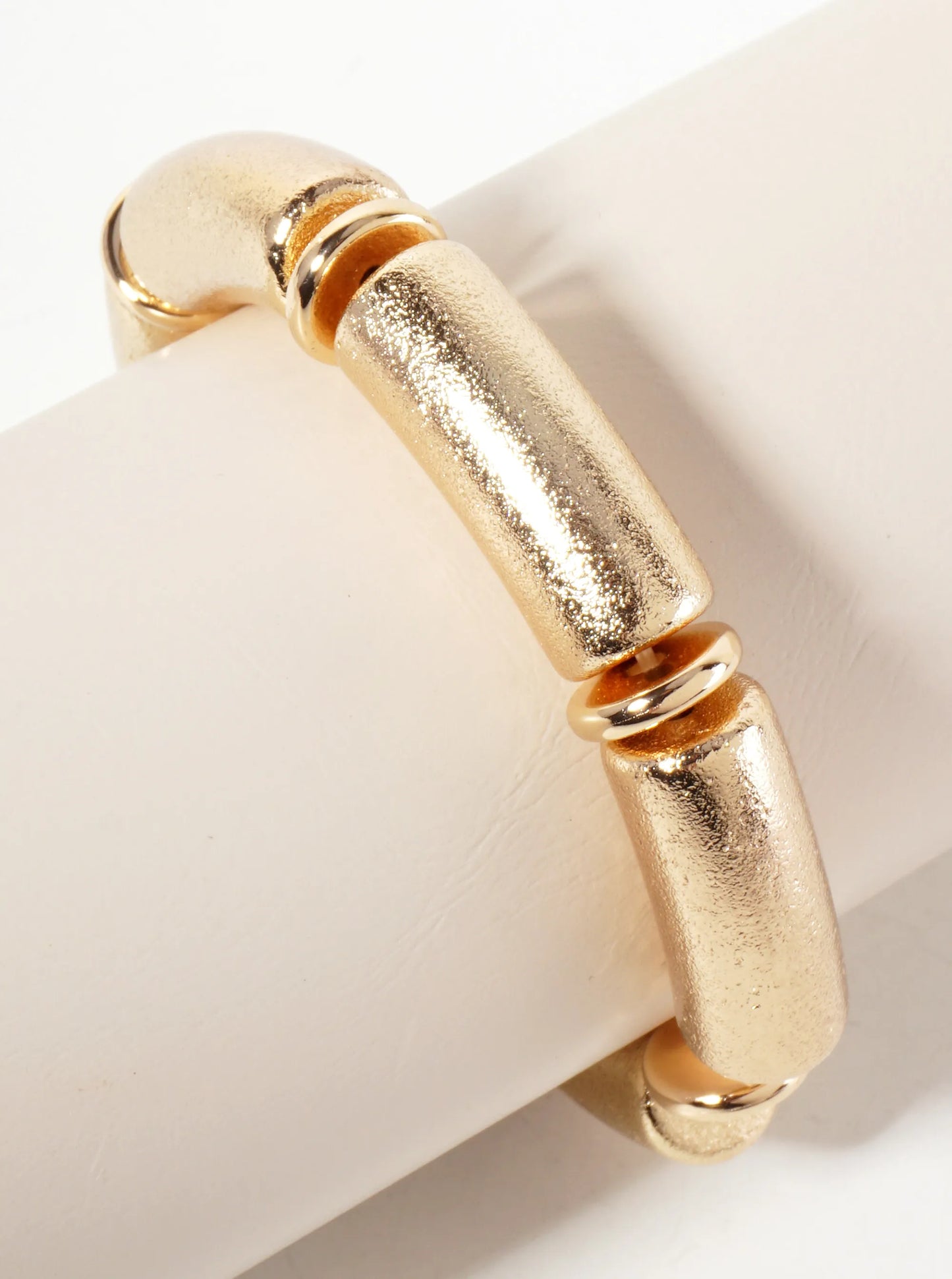 Sand-Texture Hollow Metal Stretch Bracelet