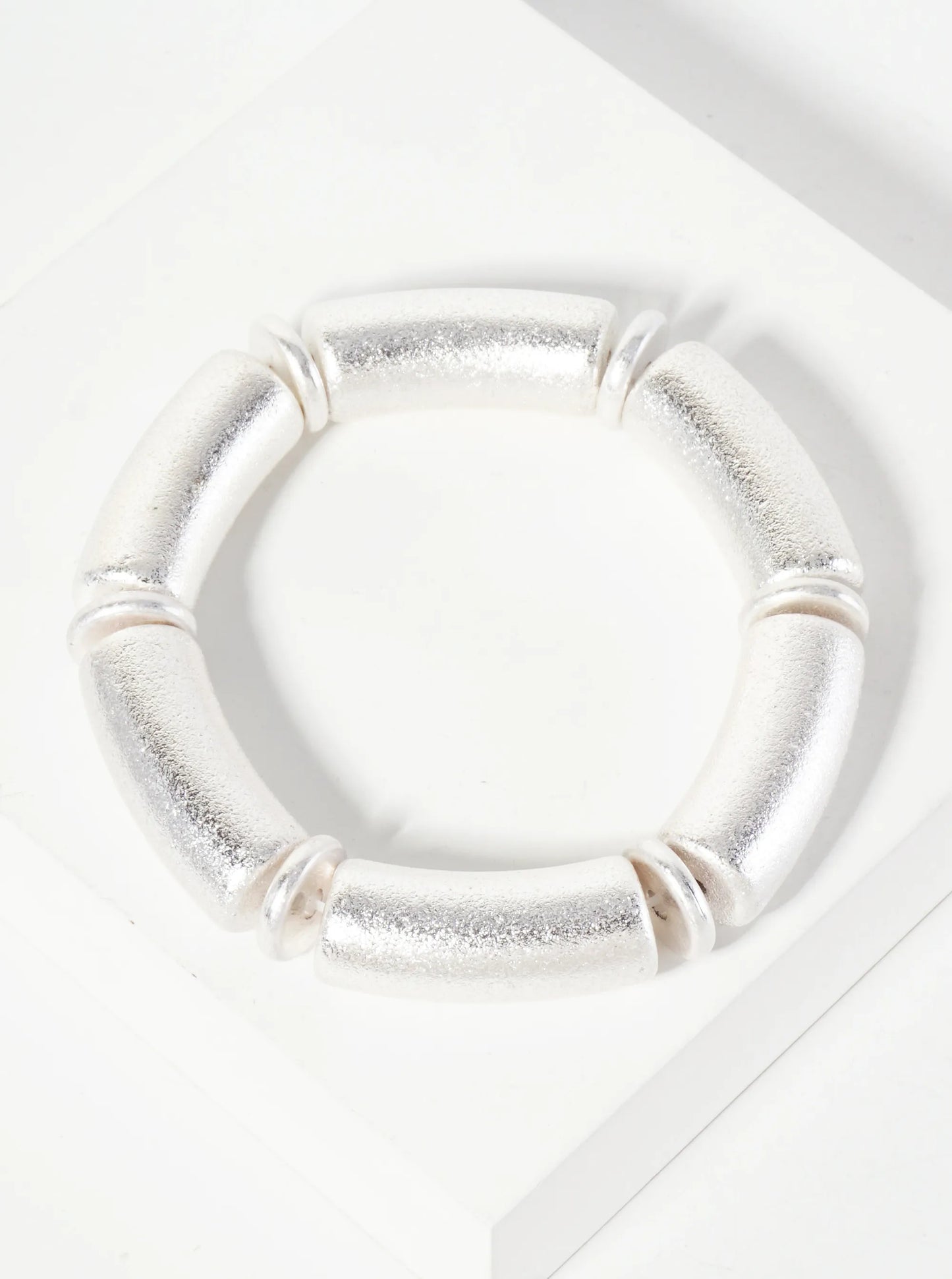 Sand-Texture Hollow Metal Stretch Bracelet