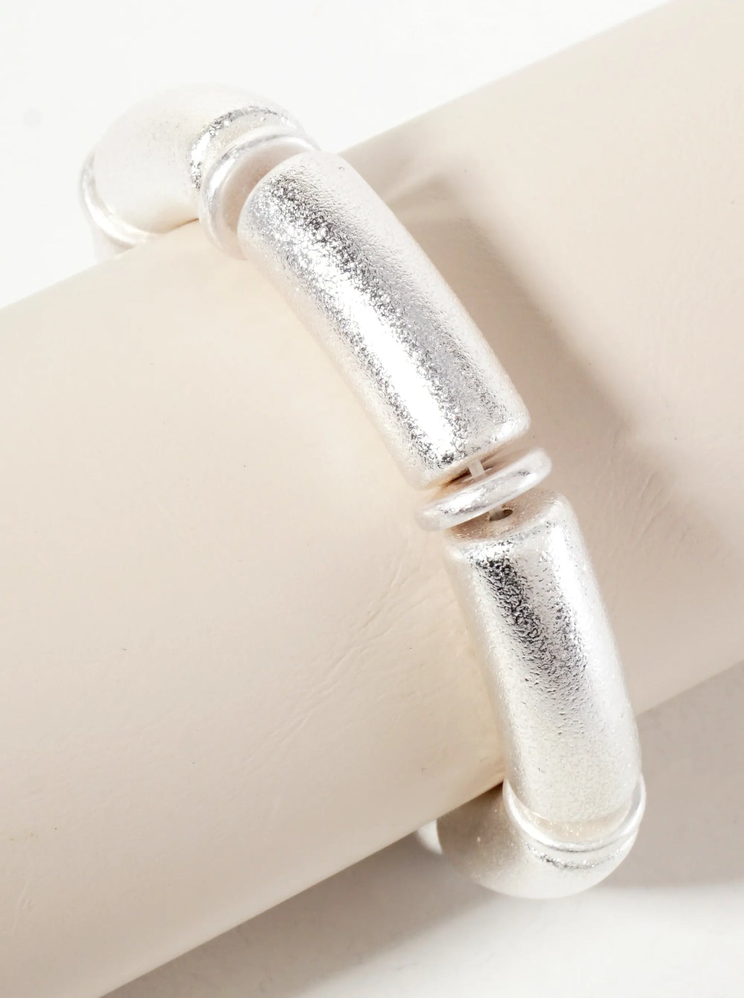 Sand-Texture Hollow Metal Stretch Bracelet