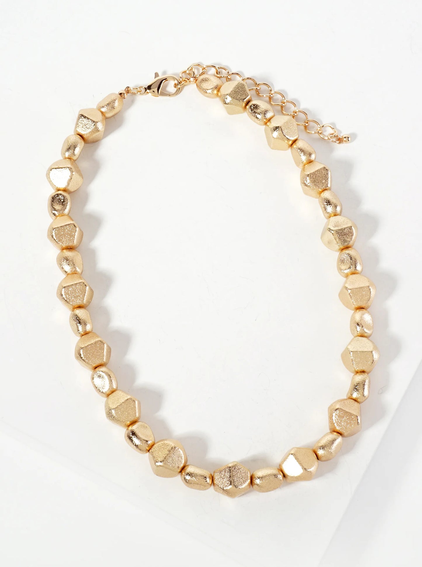 Sand-Texture Unique-Shaped-Beaded 16-inch Necklace