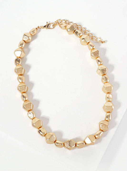 Sand-Texture Unique-Shaped-Beaded 16-inch Necklace