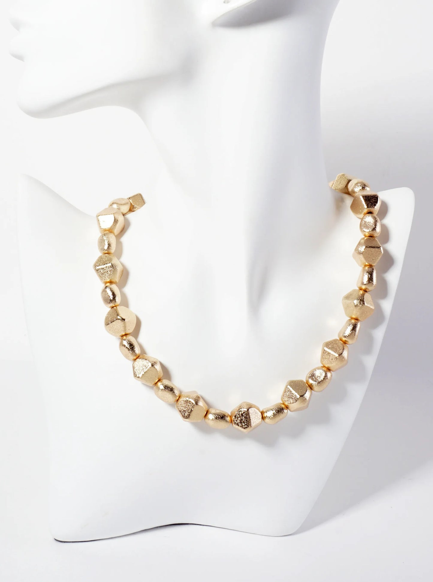 Sand-Texture Unique-Shaped-Beaded 16-inch Necklace