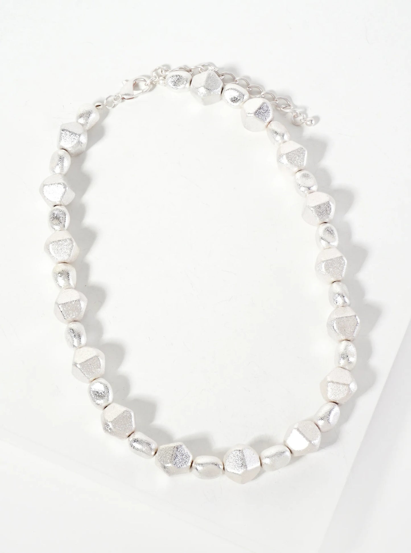 Sand-Texture Unique-Shaped-Beaded 16-inch Necklace