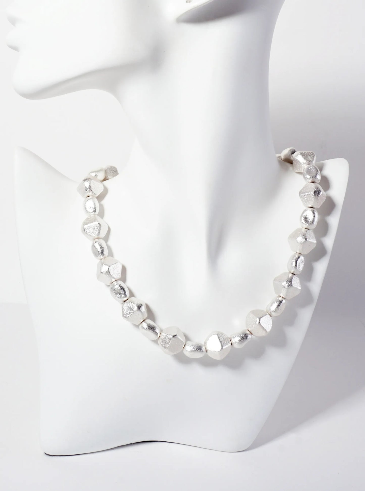 Sand-Texture Unique-Shaped-Beaded 16-inch Necklace