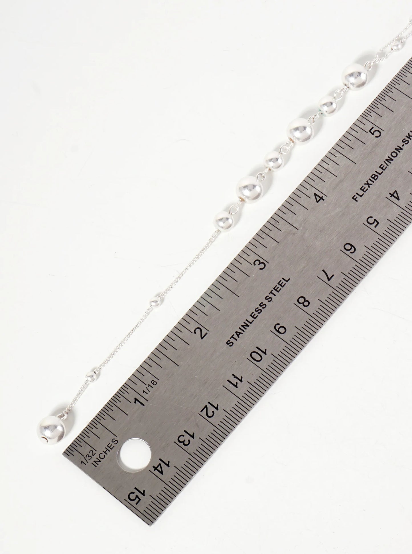Satellite-Chain Layered 5-inch Ball-Beaded Chain Drop Y Necklace