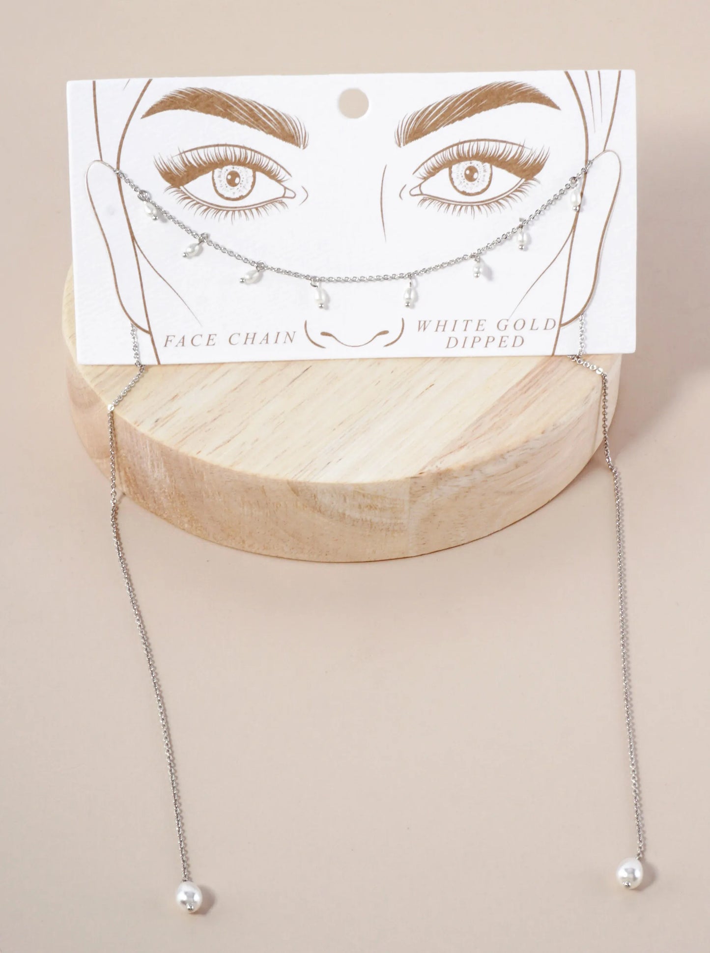 Satellite-Style Glass Pearl Drop 18K-Gold-Dipped Face-Chain