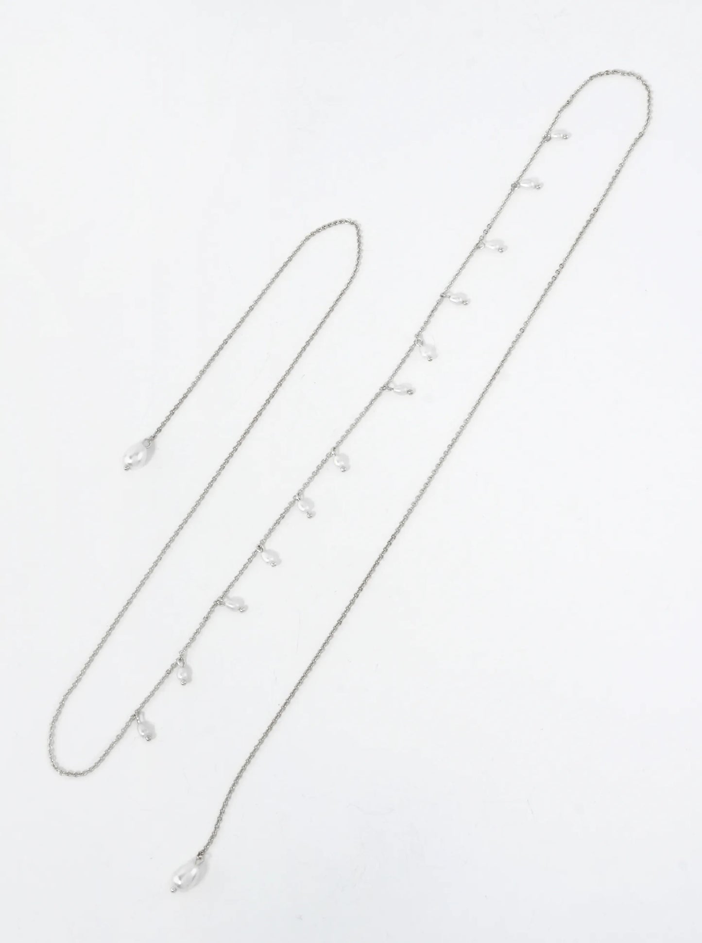 Satellite-Style Glass Pearl Drop 18K-Gold-Dipped Face-Chain