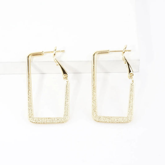 Satin Texture Rectangular Hoop Earrings