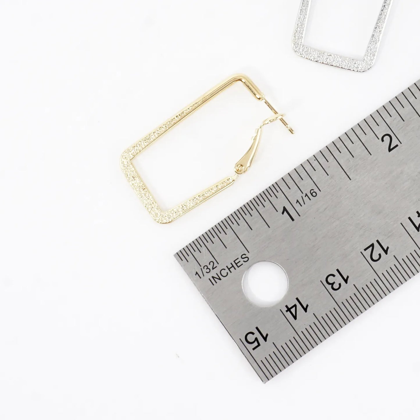 Satin Texture Rectangular Hoop Earrings