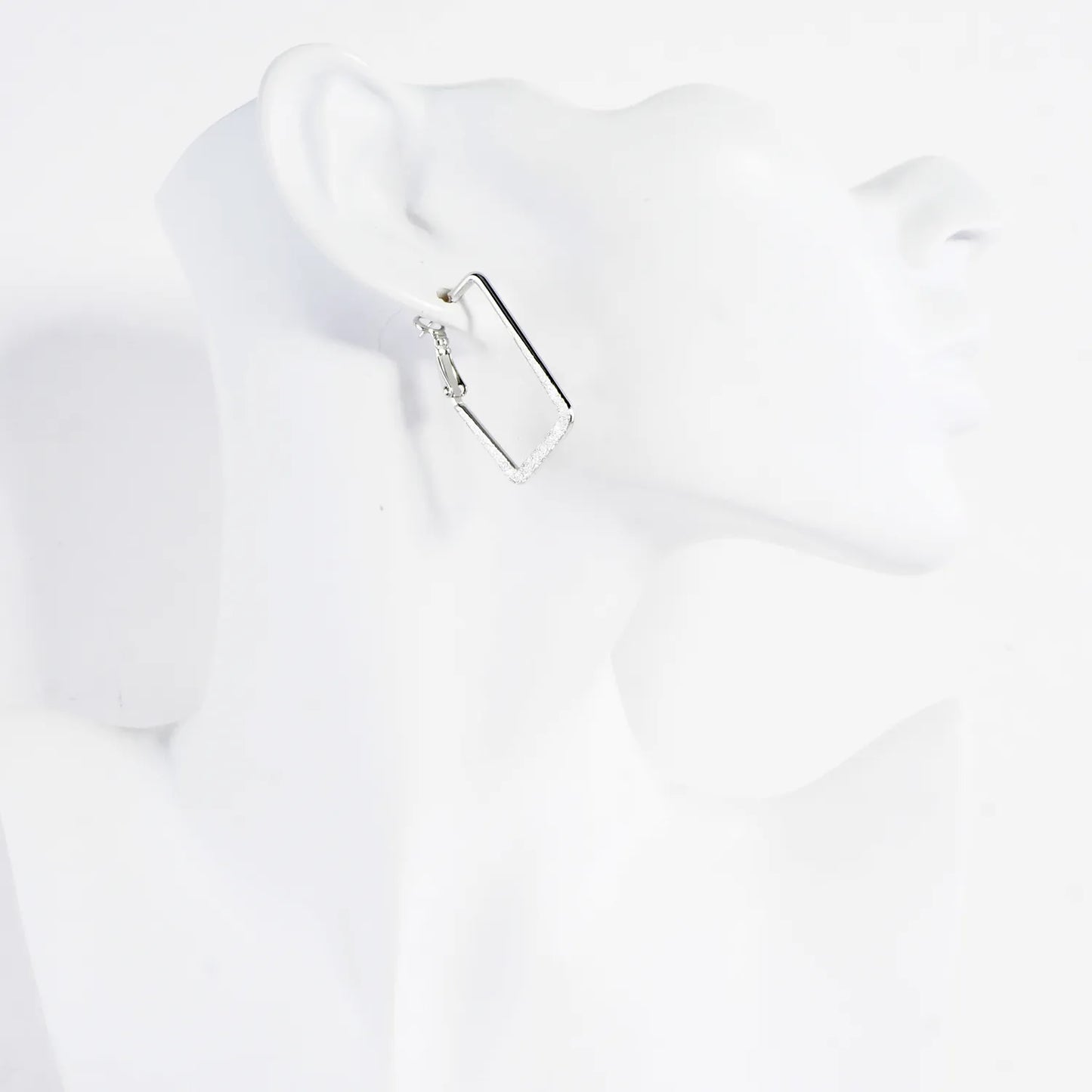 Satin Texture Rectangular Hoop Earrings