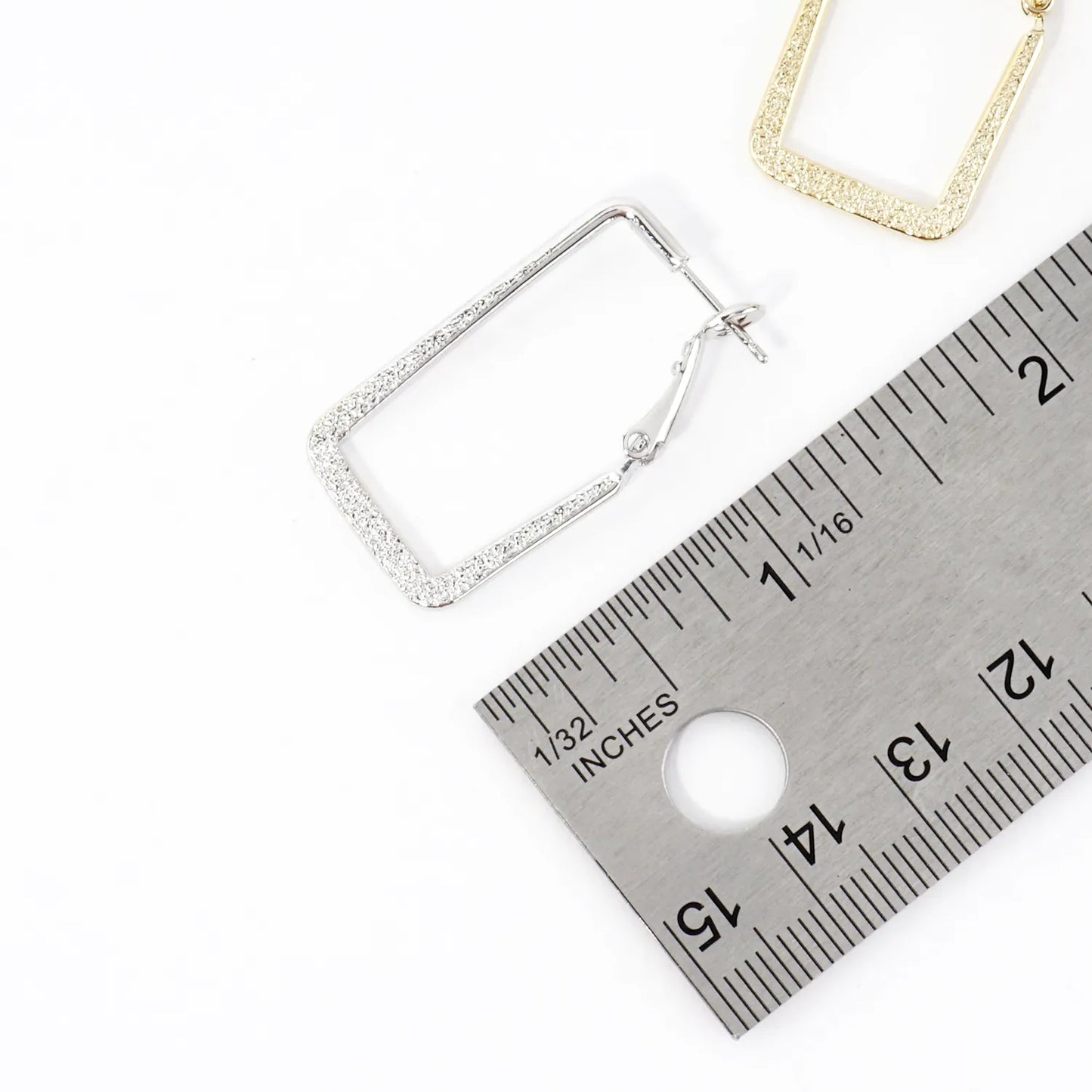 Satin Texture Rectangular Hoop Earrings