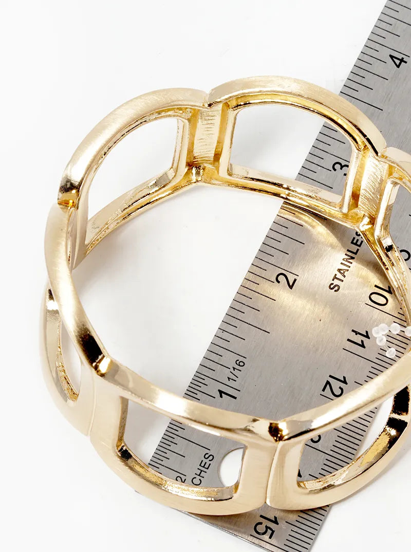 Satin Metal Wide Openable Bangle Bracelet
