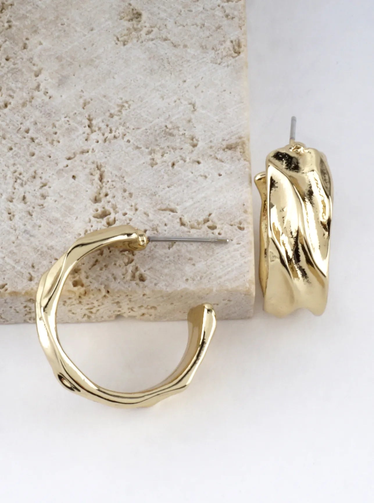Sculpted Texture Hoop Earrings