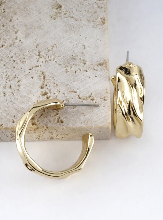 Sculpted Texture Hoop Earrings
