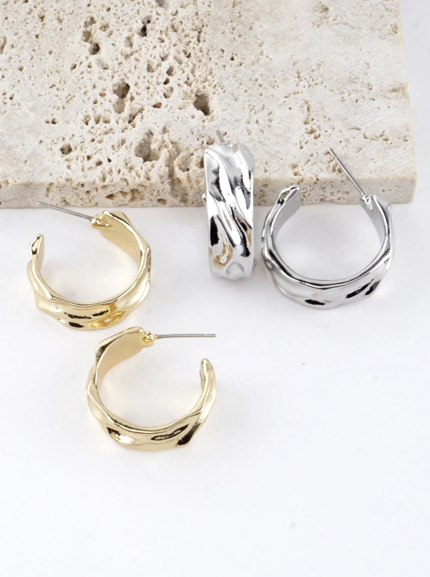 Sculpted Texture Hoop Earrings