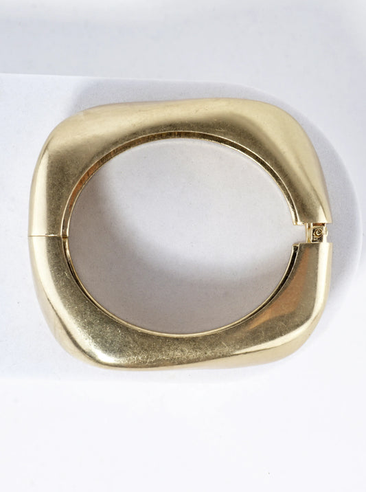 Sculptural Square Hinge Bangle Bracelet