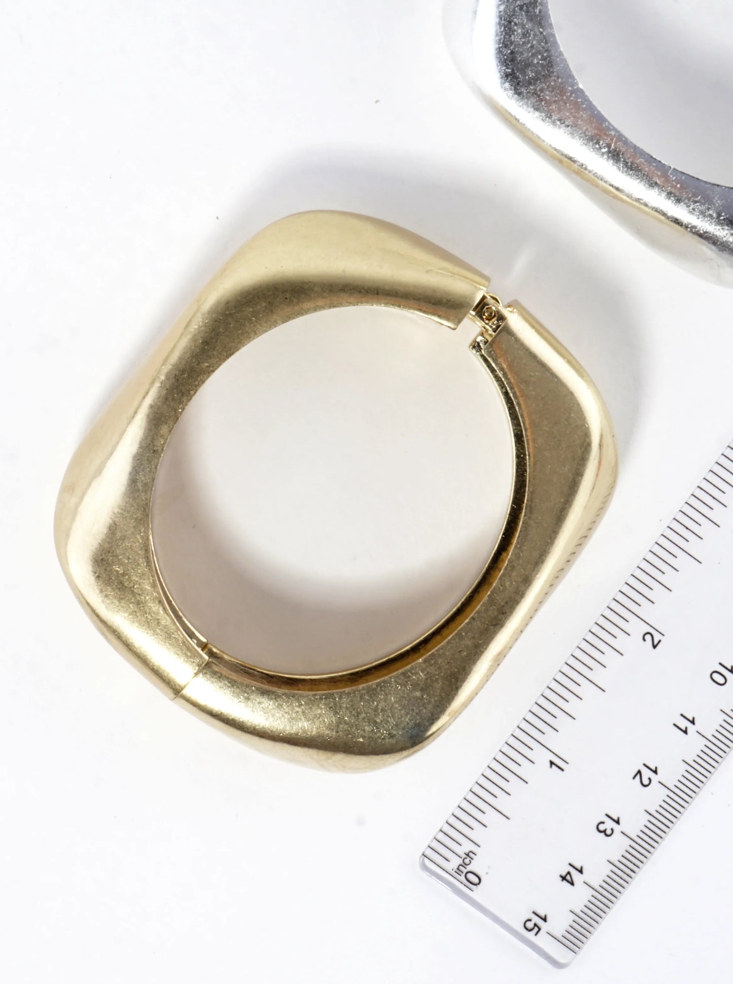 Sculptural Square Hinge Bangle Bracelet