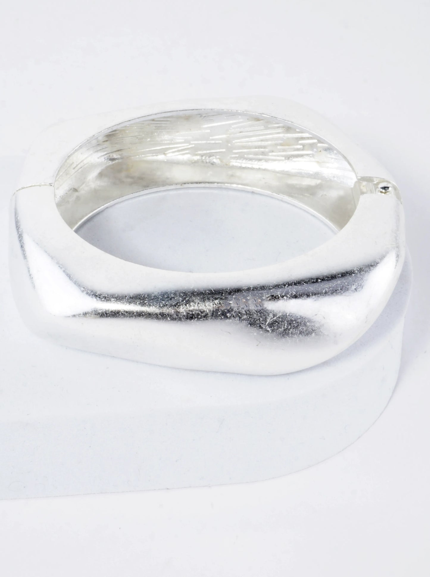 Sculptural Square Hinge Bangle Bracelet
