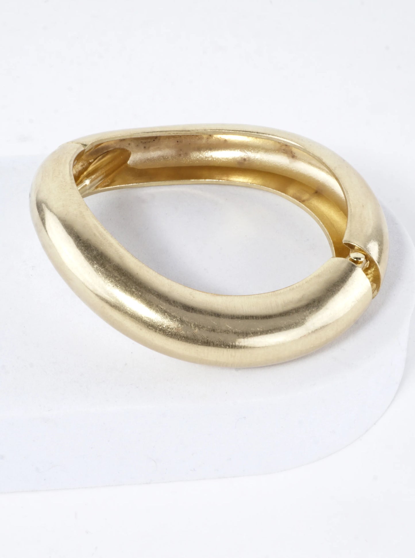 Sculptural Statement Curve Hinge Bangle Bracelet
