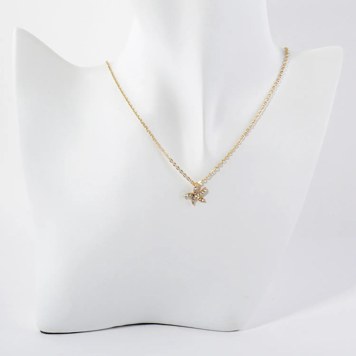 Sea-Life Crystal-Pave 11mm Starfish Pendant Necklace