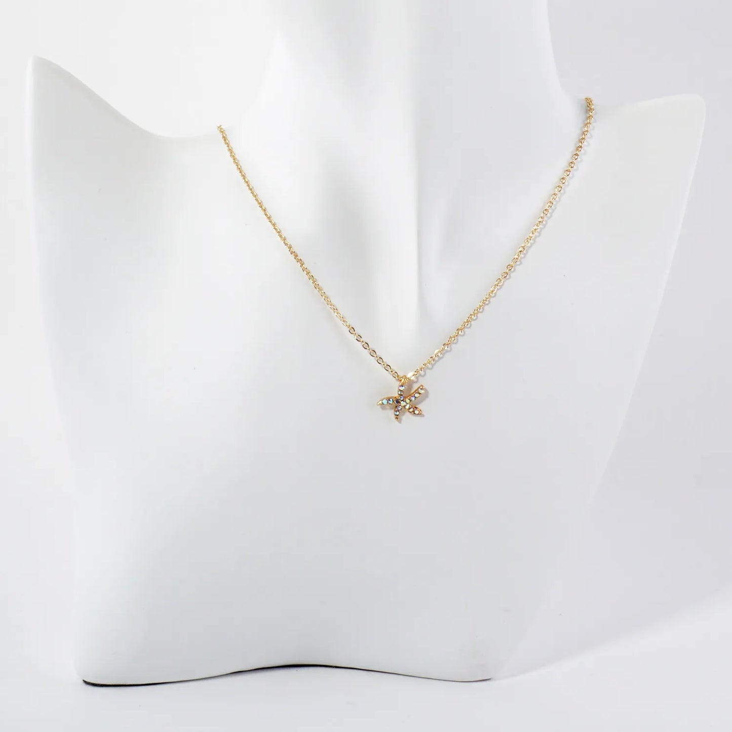 Sea-Life Crystal-Pave 11mm Starfish Pendant Necklace