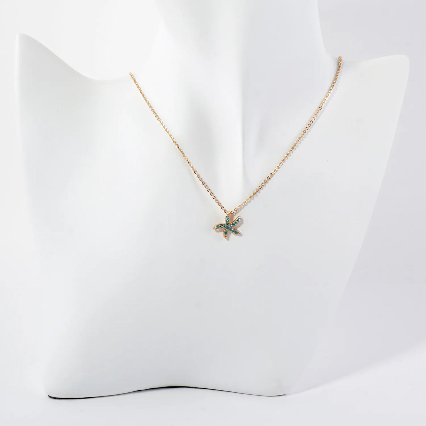 Sea-Life Crystal-Pave 11mm Starfish Pendant Necklace