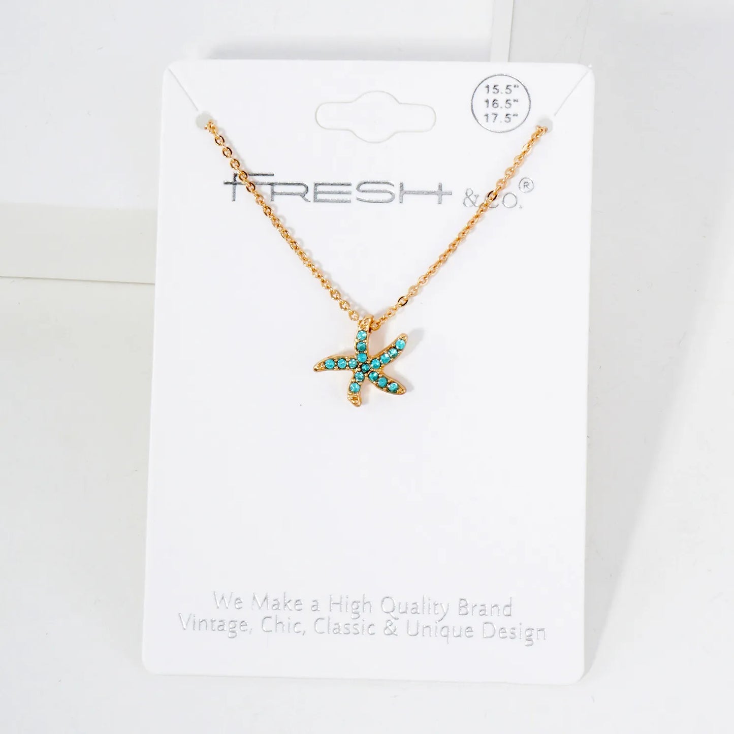 Sea-Life Crystal-Pave 11mm Starfish Pendant Necklace