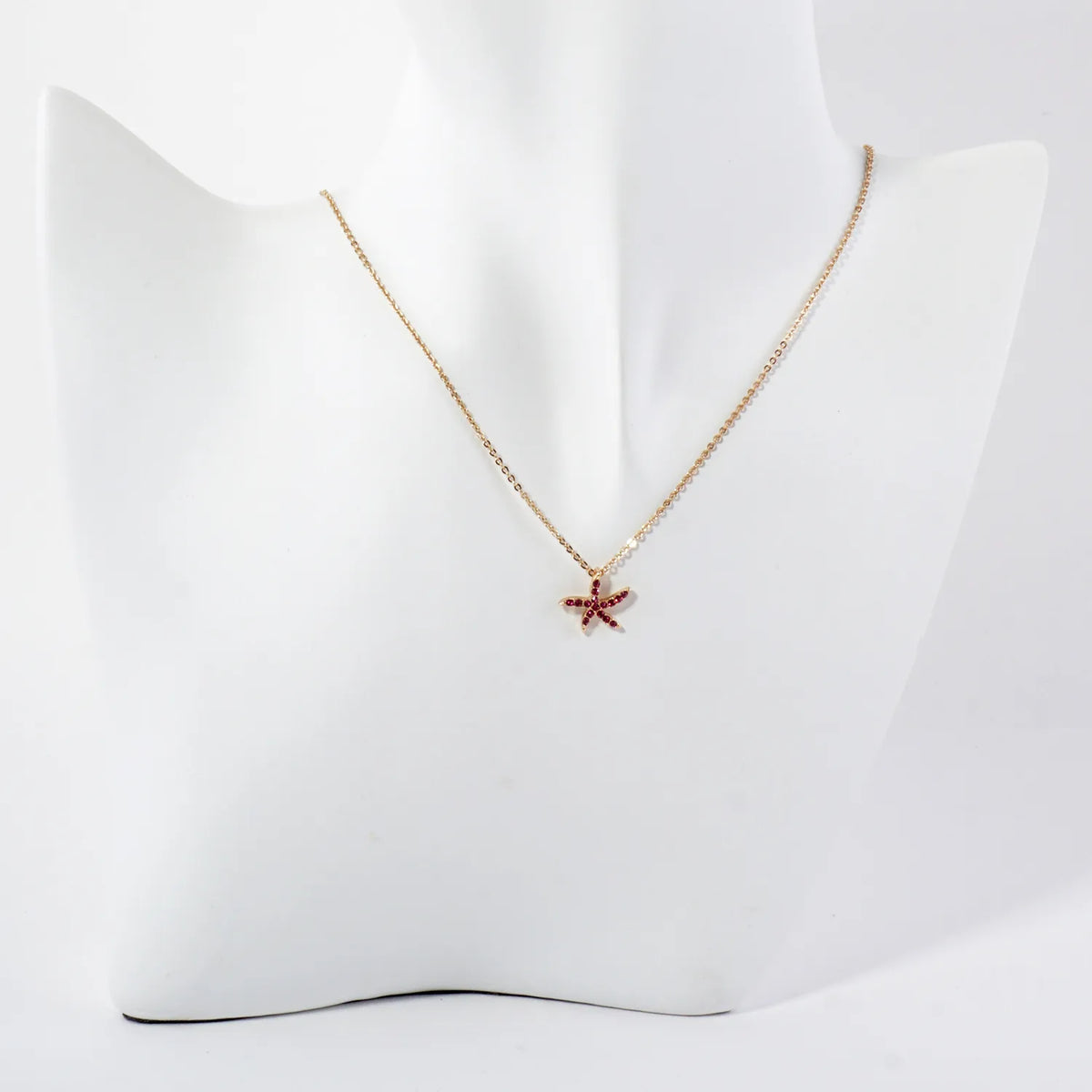 Sea-Life Crystal-Pave 11mm Starfish Pendant Necklace