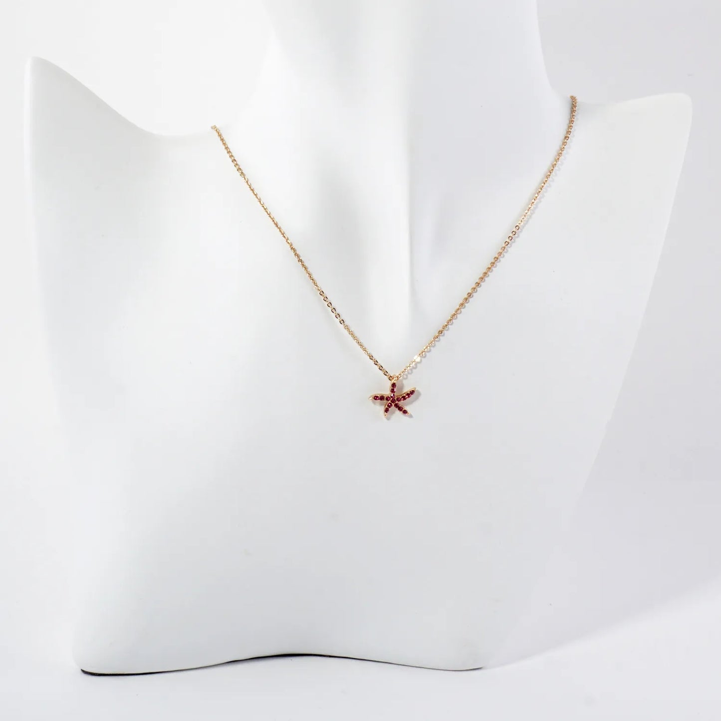Sea-Life Crystal-Pave 11mm Starfish Pendant Necklace