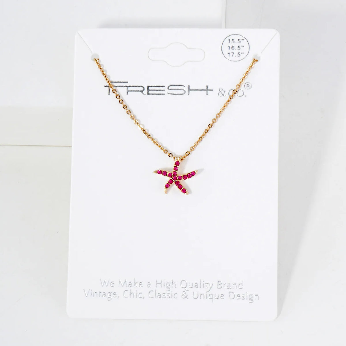 Sea-Life Crystal-Pave 11mm Starfish Pendant Necklace