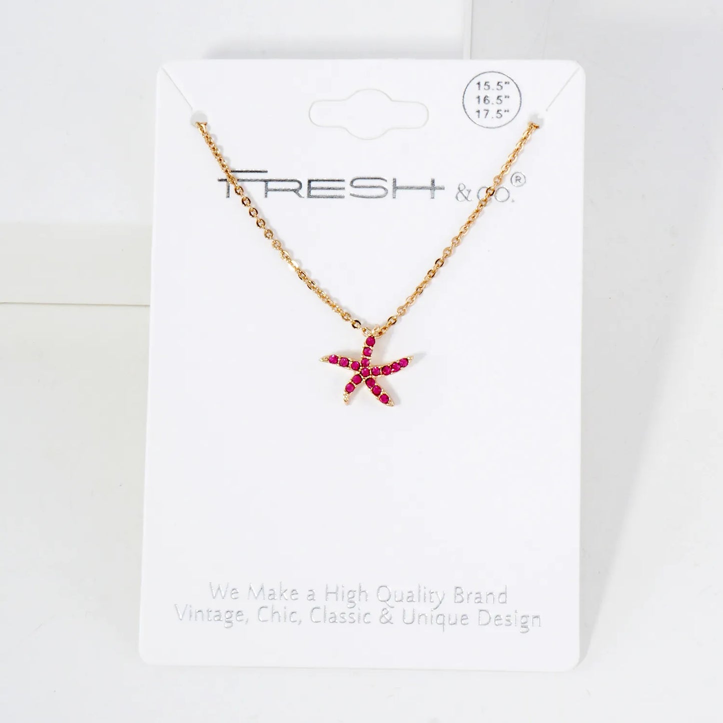 Sea-Life Crystal-Pave 11mm Starfish Pendant Necklace