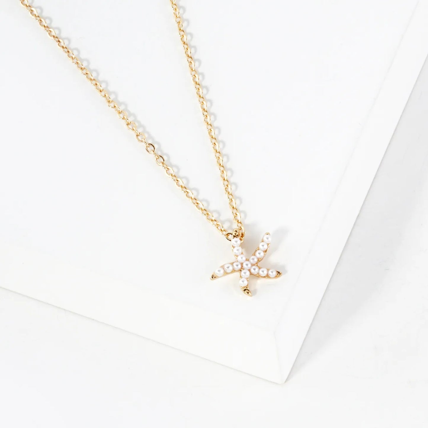Sea-Life Crystal-Pave 11mm Starfish Pendant Necklace
