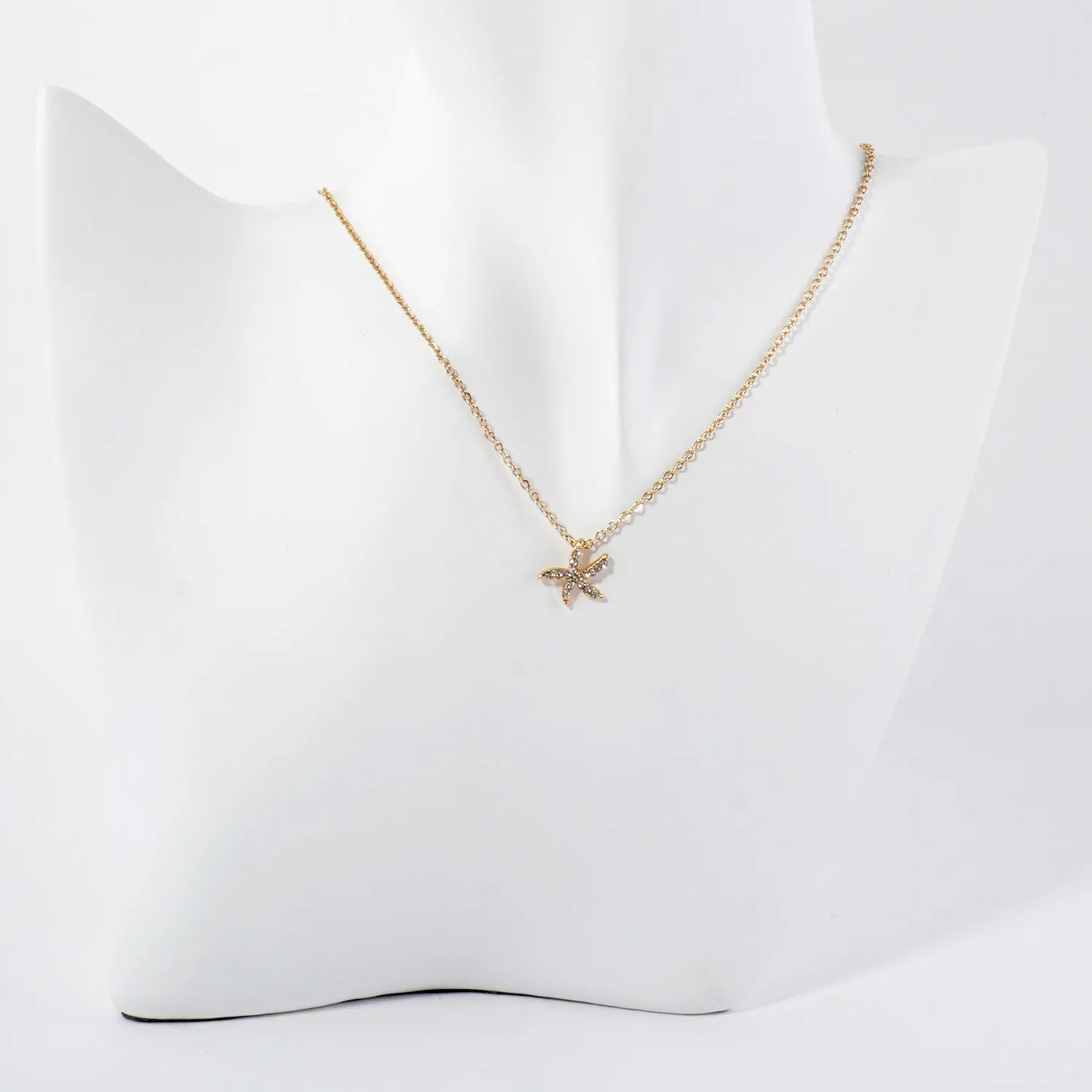 Sea-Life Crystal-Pave 11mm Starfish Pendant Necklace