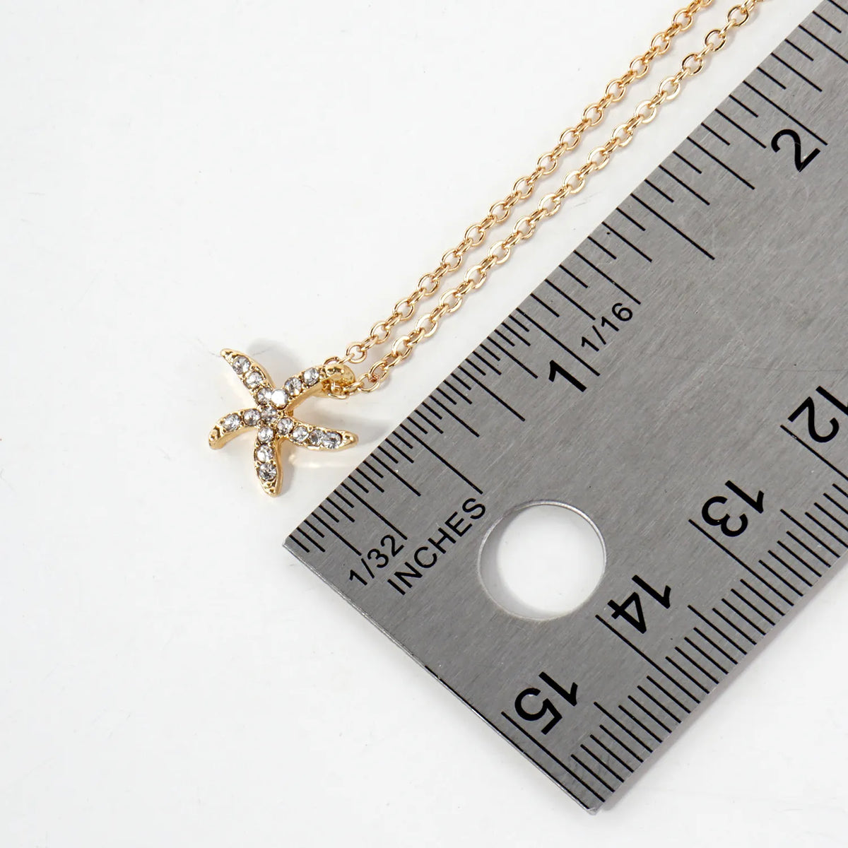 Sea-Life Crystal-Pave 11mm Starfish Pendant Necklace
