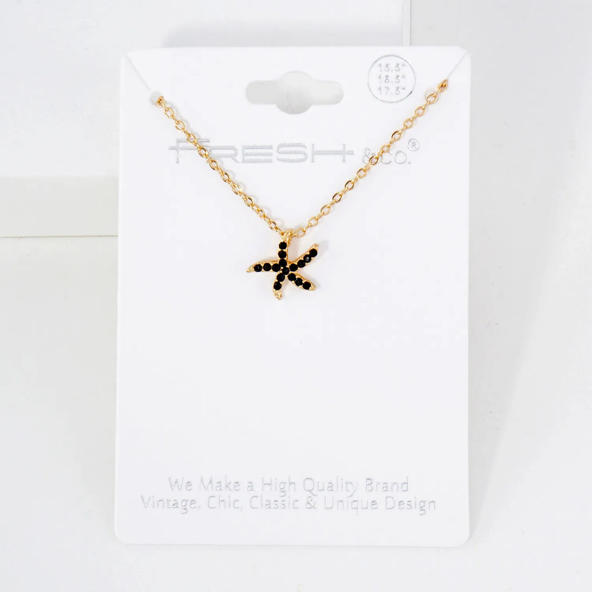 Sea-Life Crystal-Pave 11mm Starfish Pendant Necklace