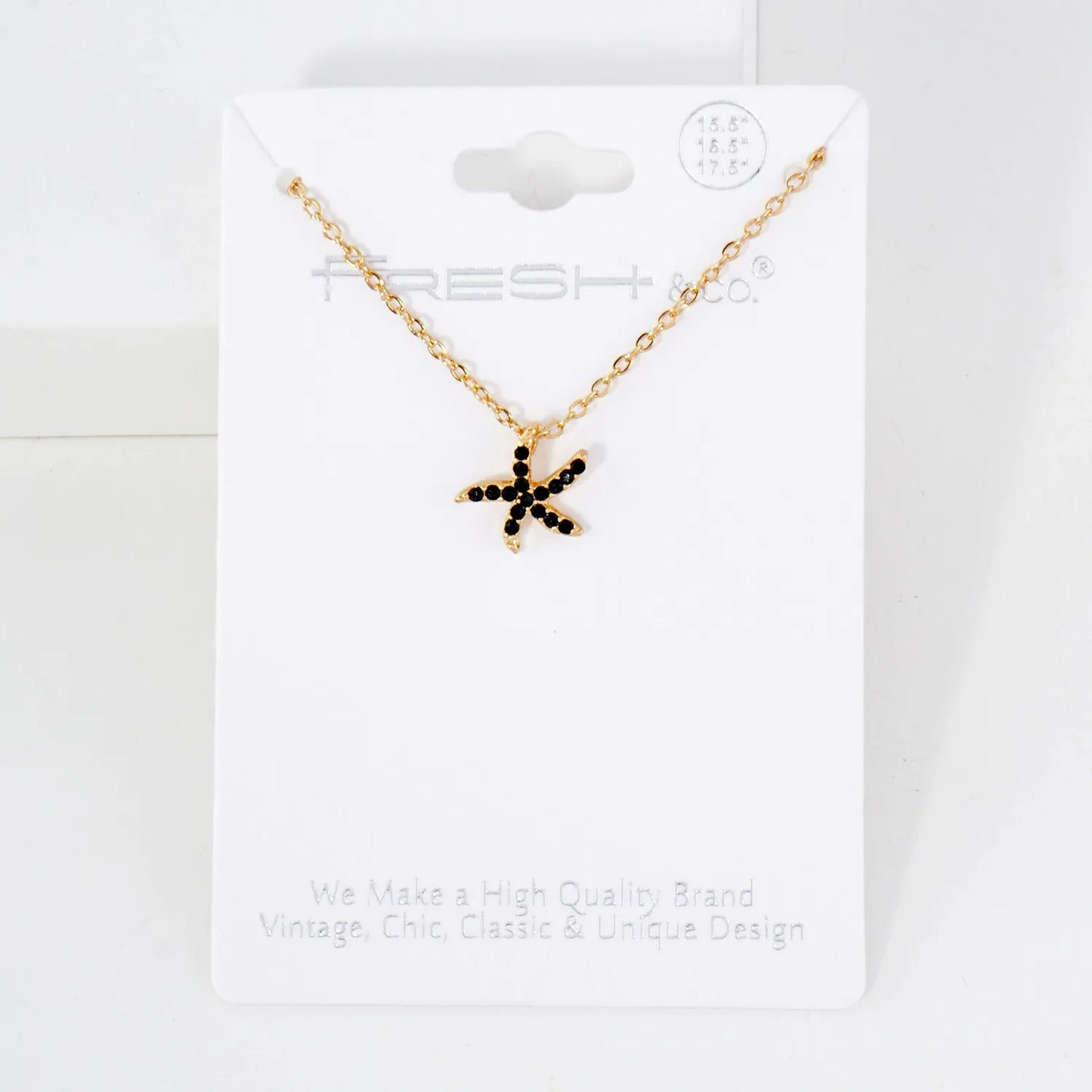 Sea-Life Crystal-Pave 11mm Starfish Pendant Necklace