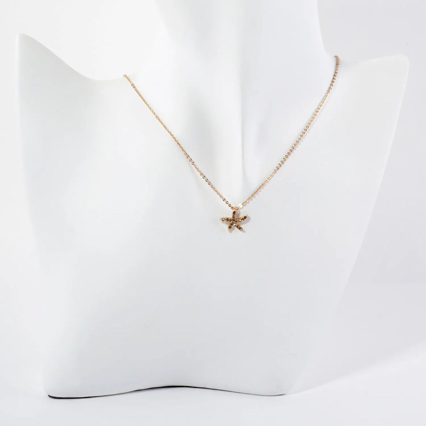 Sea-Life Crystal-Pave 11mm Starfish Pendant Necklace