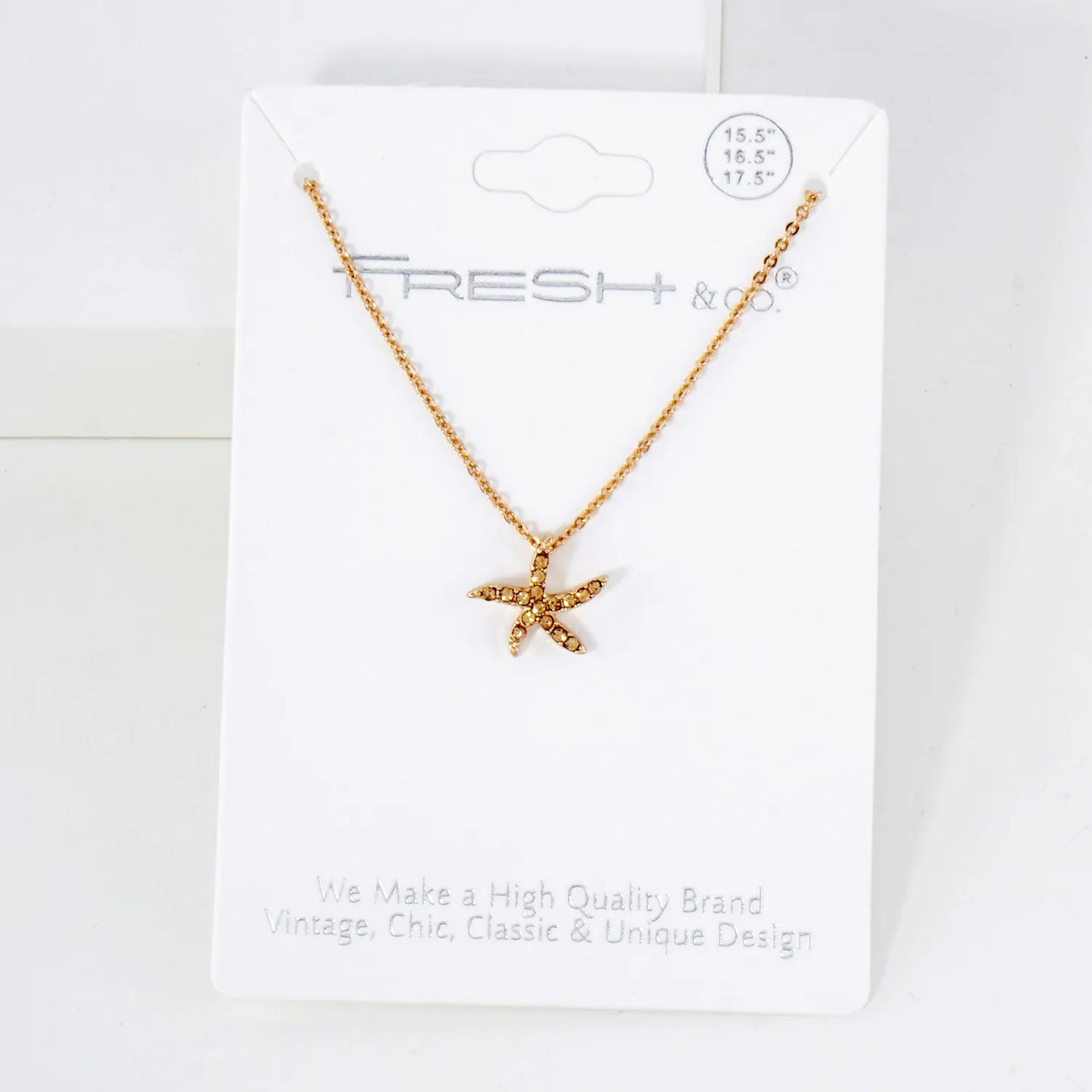 Sea-Life Crystal-Pave 11mm Starfish Pendant Necklace