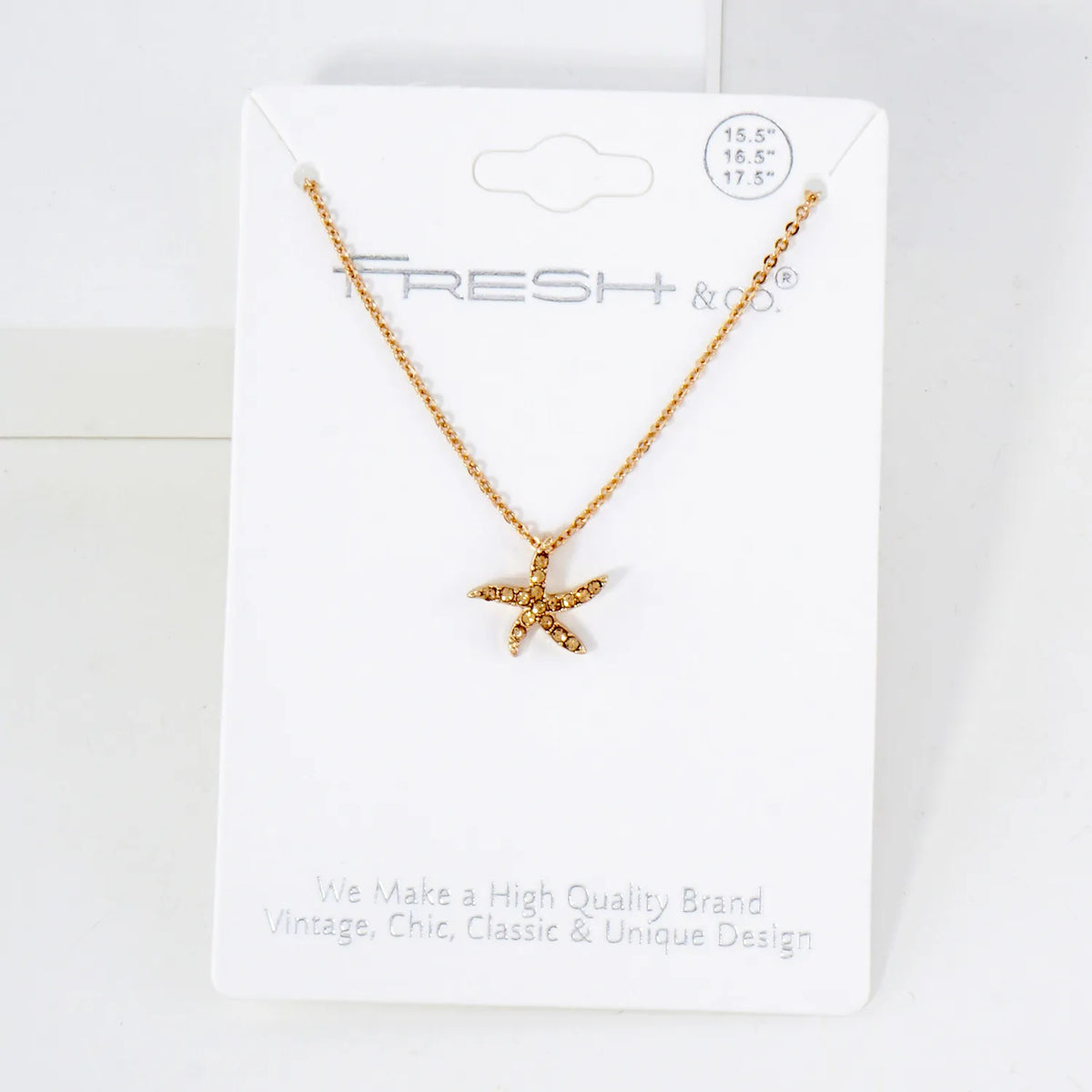 Sea-Life Crystal-Pave 11mm Starfish Pendant Necklace
