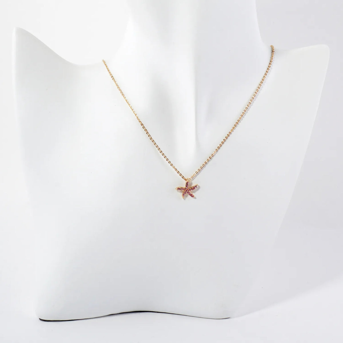 Sea-Life Crystal-Pave 11mm Starfish Pendant Necklace