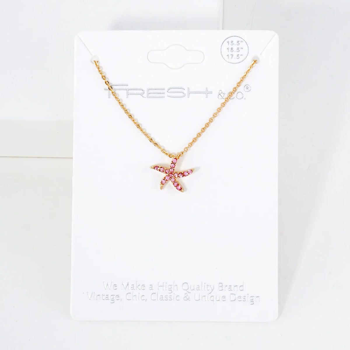 Sea-Life Crystal-Pave 11mm Starfish Pendant Necklace