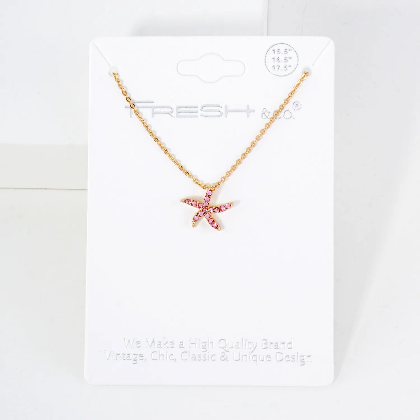 Sea-Life Crystal-Pave 11mm Starfish Pendant Necklace