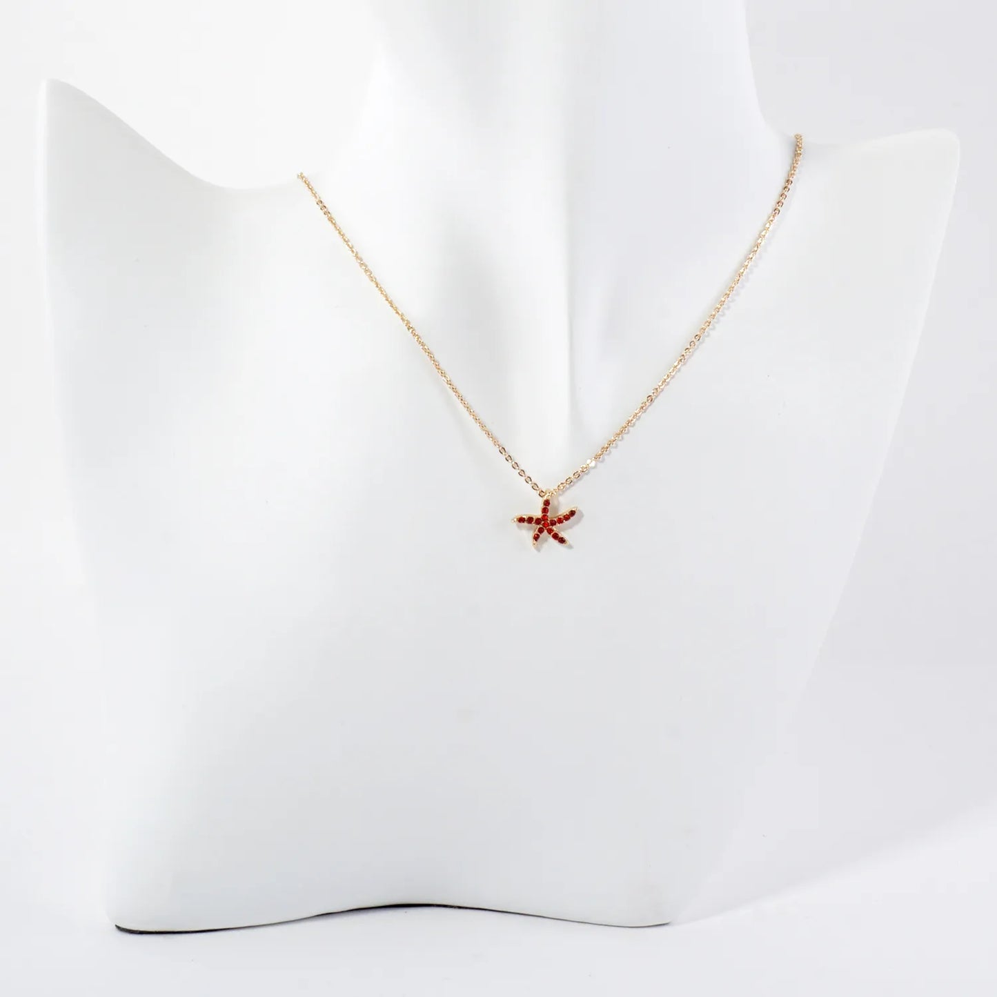 Sea-Life Crystal-Pave 11mm Starfish Pendant Necklace